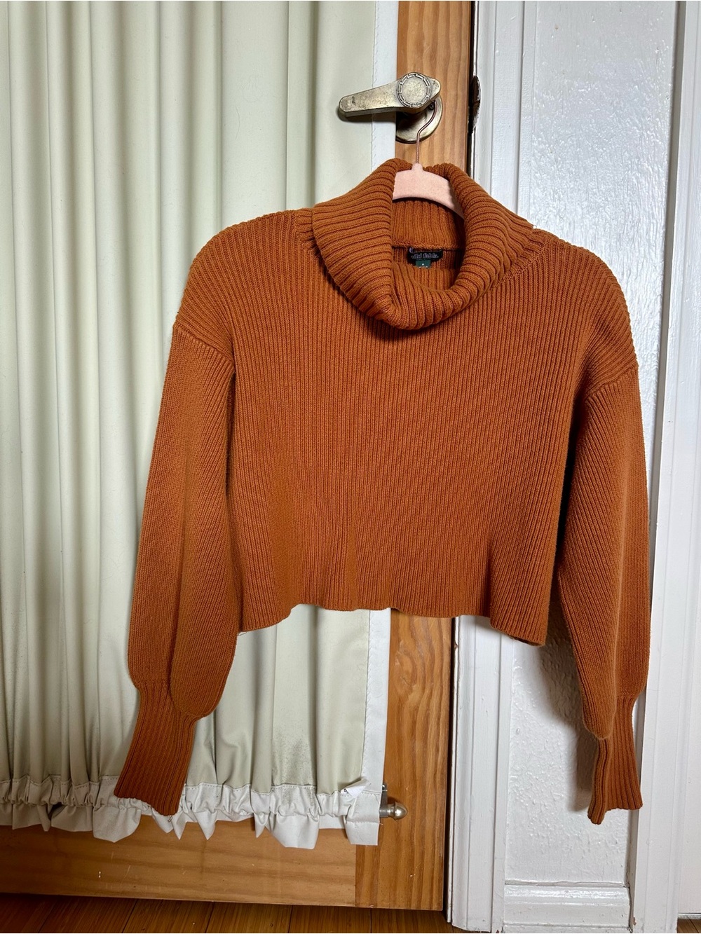 wild fable Cropped Cowl Neck Sweater in Rust Orange